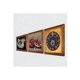 Pinecone Nazar Boncuğu, Şahmeran, Nar Taş Duvar Tablosu - Ahşap Çerçeveli Taş Tablo - 25x25 cm - 3 Parça Set - Dekoratif Duvar Sanatı - Modern Ev ve Ofis Duvar Dekoru W3-980