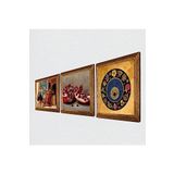 Pinecone Nazar Boncuğu, Satranç Oyunu, Nar Taş Duvar Tablosu - Ahşap Çerçeveli Taş Tablo - 25x25 cm - 3 Parça Set - Dekoratif Duvar Sanatı - Modern Ev ve Ofis Duvar Dekoru W3-1600