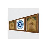 Pinecone Nazar Duası, Ayet-el Kürsi, Nazar Taş Duvar Tablosu - Ahşap Çerçeveli Taş Tablo - 25x25 cm - 3 Parça Set - Dekoratif Duvar Sanatı - Modern Ev ve Ofis Duvar Dekoru W3-154