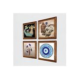 Pinecone Nazar, Ebru Sanatı, Kelebekli Çiçek, Şahmeran Taş Duvar Tablosu - Ahşap Çerçeveli Taş Tablo - 25x25 cm - 4 Parça Set - Dekoratif Duvar Sanatı - Modern Ev ve Ofis Duvar Dekoru W4-996