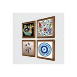 Pinecone Nazar, Ebru Sanatı, Lale, Şahmeran Taş Duvar Tablosu - Ahşap Çerçeveli Taş Tablo - 25x25 cm - 4 Parça Set - Dekoratif Duvar Sanatı - Modern Ev ve Ofis Duvar Dekoru W4-1000