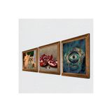 Pinecone Nazar, İki Müzisyen Kız Tablosu, Nar Taş Duvar Tablosu - Ahşap Çerçeveli Taş Tablo - 25x25 cm - 3 Parça Set - Dekoratif Duvar Sanatı - Modern Ev ve Ofis Duvar Dekoru W3-1493