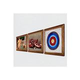 Pinecone Nazar, İki Müzisyen Kız Tablosu, Nar Taş Duvar Tablosu - Ahşap Çerçeveli Taş Tablo - 25x25 cm - 3 Parça Set - Dekoratif Duvar Sanatı - Modern Ev ve Ofis Duvar Dekoru W3-1502