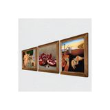 Pinecone Salvador Dalí Belleğin Azmi, İki Müzisyen Kız Tablosu, Nar Taş Duvar Tablosu - Ahşap Çerçeveli Taş Tablo - 25x25 cm - 3 Parça Set - Dekoratif Duvar Sanatı - Modern Ev Duvar Dekoru W3-1520