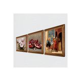 Pinecone Satranç Oyunu, Kelebekli Çiçek, Nar Taş Duvar Tablosu - Ahşap Çerçeveli Taş Tablo - 25x25 cm - 3 Parça Set - Dekoratif Duvar Sanatı - Modern Ev ve Ofis Duvar Dekoru W3-1209