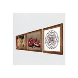 Pinecone Sri Yantra, İki Müzisyen Kız Tablosu, Nar Taş Duvar Tablosu - Ahşap Çerçeveli Taş Tablo - 25x25 cm - 3 Parça Set - Dekoratif Duvar Sanatı - Modern Ev ve Ofis Duvar Dekoru W3-1483