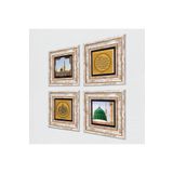 Pinecone Stone Ayet-el Kürsi, Fatiha Suresi, Ravza-i Mutahhara Taş Duvar Tablosu - Çerçeveli Taş Tablo - Dekoratif Duvar Sanatı - Modern Ev ve Ofis Duvar Dekoru K4-1345