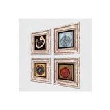 Pinecone Stone Ayet-el Kürsi, Vav, Nazar, Bereket Duası Taş Duvar Tablosu - Çerçeveli Taş Tablo - Dekoratif Duvar Sanatı - Modern Ev ve Ofis Duvar Dekoru T4-237