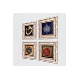 Pinecone Stone Ayet-el Kürsi, Vav, Nazar, Bereket Duası Taş Duvar Tablosu - Çerçeveli Taş Tablo - Dekoratif Duvar Sanatı - Modern Ev ve Ofis Duvar Dekoru T4-239