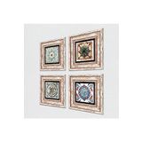 Pinecone Stone Desen, Fas Desenli Vintage, Çini Sanatı Taş Duvar Tablosu - Çerçeveli Taş Tablo - Dekoratif Duvar Sanatı - Modern Ev ve Ofis Duvar Dekoru T4-130