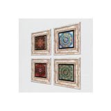 Pinecone Stone Desen, Mandala Taş Duvar Tablosu - Çerçeveli Taş Tablo - Dekoratif Duvar Sanatı - Modern Ev ve Ofis Duvar Dekoru T4-1121