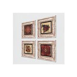Pinecone Stone Desen, Vintage Çiçek Taş Duvar Tablosu - Çerçeveli Taş Tablo - Dekoratif Duvar Sanatı - Modern Ev ve Ofis Duvar Dekoru K4-1362