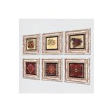Pinecone Stone Desen, Vintage Çiçek Taş Duvar Tablosu - Çerçeveli Taş Tablo - Dekoratif Duvar Sanatı - Modern Ev ve Ofis Duvar Dekoru K6-108
