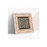 Pinecone Stone Etnik Desen Taş Duvar Tablosu - Çerçeveli Taş Tablo - Dekoratif Duvar Sanatı - Modern Ev ve Ofis Duvar Dekoru T1-370