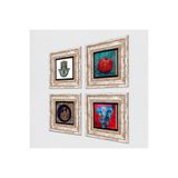 Pinecone Stone Fil, Tavus Kuşu, Nar, Fatma Ana Eli (Hamsa) Taş Duvar Tablosu - Çerçeveli Taş Tablo - Dekoratif Duvar Sanatı - Modern Ev ve Ofis Duvar Dekoru T4-292