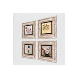 Pinecone Stone Gül, Vintage Çiçek, Ebru Sanatı, Kelebekli Çiçek Taş Duvar Tablosu - Çerçeveli Taş Tablo - Dekoratif Duvar Sanatı - Modern Ev ve Ofis Duvar Dekoru T4-1870