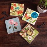 Pinecone Stone Kelebek Taş Bardak Altlığı – 4’lü Set, 10x10 cm Dekoratif Masaüstü Koruyucu Doğaltaş Altlık |SC320|