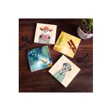 Pinecone Stone Küçük Prens, Köpek, Kedi Taş Bardak Altlığı Seti - 4 Parça - Dekoratif, Rustik Mutfak Aksesuarı, 10x10 cm, Kaydırmaz Tabanlı, Şık ve Dayanıklı SC288