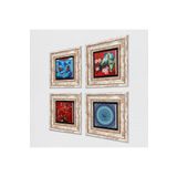 Pinecone Stone Kuş, Nazar, Çini Sanatı Balık, Van Gogh Badem Ağacı Taş Duvar Tablosu - Çerçeveli Taş Tablo - Dekoratif Duvar Sanatı - Modern Ev ve Ofis Duvar Dekoru T4-41