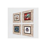 Pinecone Stone Kuş, Nazar, Şahmeran Taş Duvar Tablosu - Çerçeveli Taş Tablo - Dekoratif Duvar Sanatı - Modern Ev ve Ofis Duvar Dekoru K4-1427
