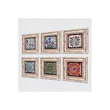 Pinecone Stone Mandala, Çini Sanatı Lale, Yelkenli Gemi Taş Duvar Tablosu - Çerçeveli Taş Tablo - Dekoratif Duvar Sanatı - Modern Ev ve Ofis Duvar Dekoru T6-64