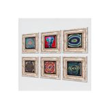 Pinecone Stone Mandala, Fil, Nazar, Yaşam Çiçeği Taş Duvar Tablosu - Çerçeveli Taş Tablo - Dekoratif Duvar Sanatı - Modern Ev ve Ofis Duvar Dekoru T6-41