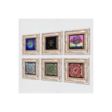 Pinecone Stone Mandala, Hayat Ağacı Taş Duvar Tablosu - Çerçeveli Taş Tablo - Dekoratif Duvar Sanatı - Modern Ev ve Ofis Duvar Dekoru K6-62