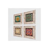 Pinecone Stone Mandala, Lotus Çiçeği Taş Duvar Tablosu - Çerçeveli Taş Tablo - Dekoratif Duvar Sanatı - Modern Ev ve Ofis Duvar Dekoru T4-667