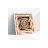 Pinecone Stone Mandala Taş Duvar Tablosu - Çerçeveli Taş Tablo - Dekoratif Duvar Sanatı - Modern Ev ve Ofis Duvar Dekoru K1-228