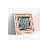 Pinecone Stone Mandala Taş Duvar Tablosu - Çerçeveli Taş Tablo - Dekoratif Duvar Sanatı - Modern Ev ve Ofis Duvar Dekoru K1-229