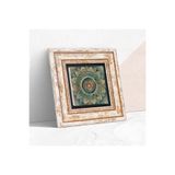 Pinecone Stone Mandala Taş Duvar Tablosu - Çerçeveli Taş Tablo - Dekoratif Duvar Sanatı - Modern Ev ve Ofis Duvar Dekoru K1-231