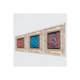 Pinecone Stone Mandala Taş Duvar Tablosu - Çerçeveli Taş Tablo - Dekoratif Duvar Sanatı - Modern Ev ve Ofis Duvar Dekoru K3-1747