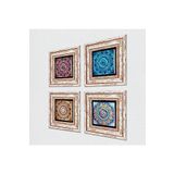 Pinecone Stone Mandala Taş Duvar Tablosu - Çerçeveli Taş Tablo - Dekoratif Duvar Sanatı - Modern Ev ve Ofis Duvar Dekoru K4-1082