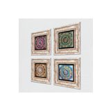 Pinecone Stone Mandala Taş Duvar Tablosu - Çerçeveli Taş Tablo - Dekoratif Duvar Sanatı - Modern Ev ve Ofis Duvar Dekoru K4-1083