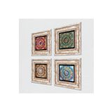 Pinecone Stone Mandala Taş Duvar Tablosu - Çerçeveli Taş Tablo - Dekoratif Duvar Sanatı - Modern Ev ve Ofis Duvar Dekoru K4-1084