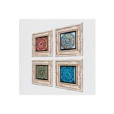 Pinecone Stone Mandala Taş Duvar Tablosu - Çerçeveli Taş Tablo - Dekoratif Duvar Sanatı - Modern Ev ve Ofis Duvar Dekoru K4-1096