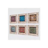 Pinecone Stone Mandala Taş Duvar Tablosu - Çerçeveli Taş Tablo - Dekoratif Duvar Sanatı - Modern Ev ve Ofis Duvar Dekoru K6-95