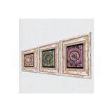 Pinecone Stone Mandala Taş Duvar Tablosu - Çerçeveli Taş Tablo - Dekoratif Duvar Sanatı - Modern Ev ve Ofis Duvar Dekoru T3-1750