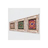 Pinecone Stone Mandala Taş Duvar Tablosu - Çerçeveli Taş Tablo - Dekoratif Duvar Sanatı - Modern Ev ve Ofis Duvar Dekoru T3-1753