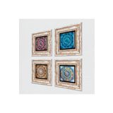 Pinecone Stone Mandala Taş Duvar Tablosu - Çerçeveli Taş Tablo - Dekoratif Duvar Sanatı - Modern Ev ve Ofis Duvar Dekoru T4-1082