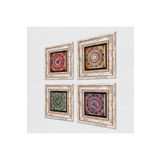 Pinecone Stone Mandala Taş Duvar Tablosu - Çerçeveli Taş Tablo - Dekoratif Duvar Sanatı - Modern Ev ve Ofis Duvar Dekoru T4-1086