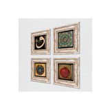Pinecone Stone Mandala, Vav, Nazar, Bereket Duası Taş Duvar Tablosu - Çerçeveli Taş Tablo - Dekoratif Duvar Sanatı - Modern Ev ve Ofis Duvar Dekoru K4-247