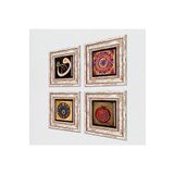 Pinecone Stone Mandala, Vav, Nazar, Bereket Duası Taş Duvar Tablosu - Çerçeveli Taş Tablo - Dekoratif Duvar Sanatı - Modern Ev ve Ofis Duvar Dekoru T4-246