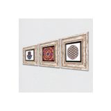 Pinecone Stone Mandala, Yaşam Çiçeği, Fatma Ana Eli (Hamsa) Taş Duvar Tablosu - Çerçeveli Taş Tablo - Dekoratif Duvar Sanatı - Modern Ev ve Ofis Duvar Dekoru T3-119