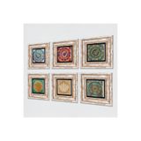 Pinecone Stone Mandala, Yaşam Çiçeği, Lotus Çiçeği Taş Duvar Tablosu - Çerçeveli Taş Tablo - Dekoratif Duvar Sanatı - Modern Ev ve Ofis Duvar Dekoru K6-35