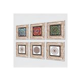 Pinecone Stone Mandala, Yaşam Çiçeği, Sri Yantra Taş Duvar Tablosu - Çerçeveli Taş Tablo - Dekoratif Duvar Sanatı - Modern Ev ve Ofis Duvar Dekoru T6-38