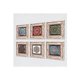 Pinecone Stone Mandala, Yaşam Çiçeği Taş Duvar Tablosu - Çerçeveli Taş Tablo - Dekoratif Duvar Sanatı - Modern Ev ve Ofis Duvar Dekoru K6-34