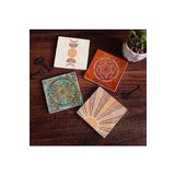 Pinecone Stone Minimalist Soyut, Yaşam Çiçeği, Mandala Taş Bardak Altlığı Seti - 4 Parça - Dekoratif, Rustik Mutfak Aksesuarı, 10x10 cm, Kaydırmaz Tabanlı, Şık ve Dayanıklı SC460