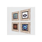 Pinecone Stone Nazar, Desen, Mandala Taş Duvar Tablosu - Çerçeveli Taş Tablo - Dekoratif Duvar Sanatı - Modern Ev ve Ofis Duvar Dekoru K4-1655