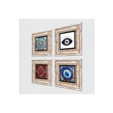 Pinecone Stone Nazar, Desen, Mandala Taş Duvar Tablosu - Çerçeveli Taş Tablo - Dekoratif Duvar Sanatı - Modern Ev ve Ofis Duvar Dekoru K4-1656